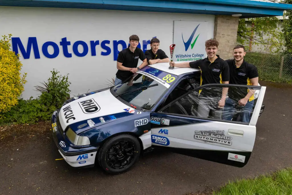 student working on motorsport car