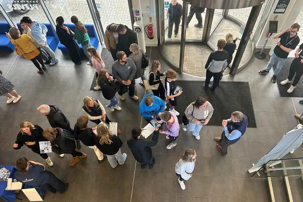 crowd at event birds eye view