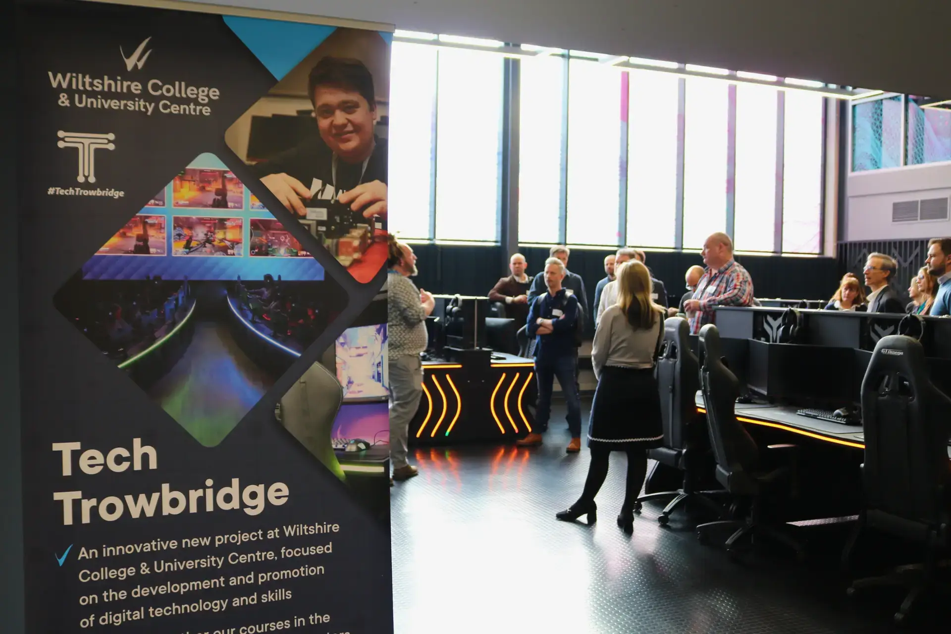 image featuring tech trowbridge banner with event attendees in the background