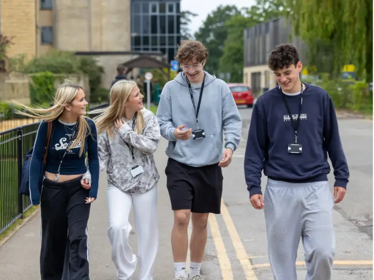 Students walking at Lackham campus, Wiltshire College