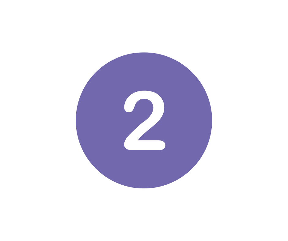 Number 2 icon in purple