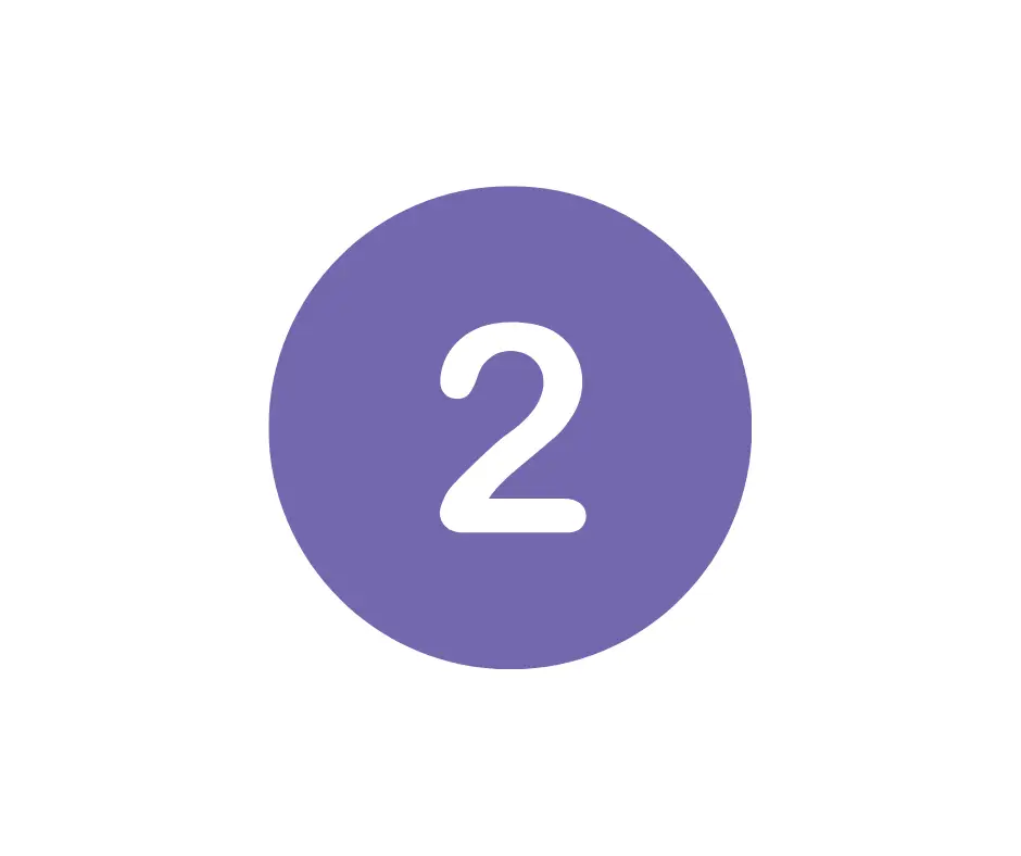 Number 2 icon in purple