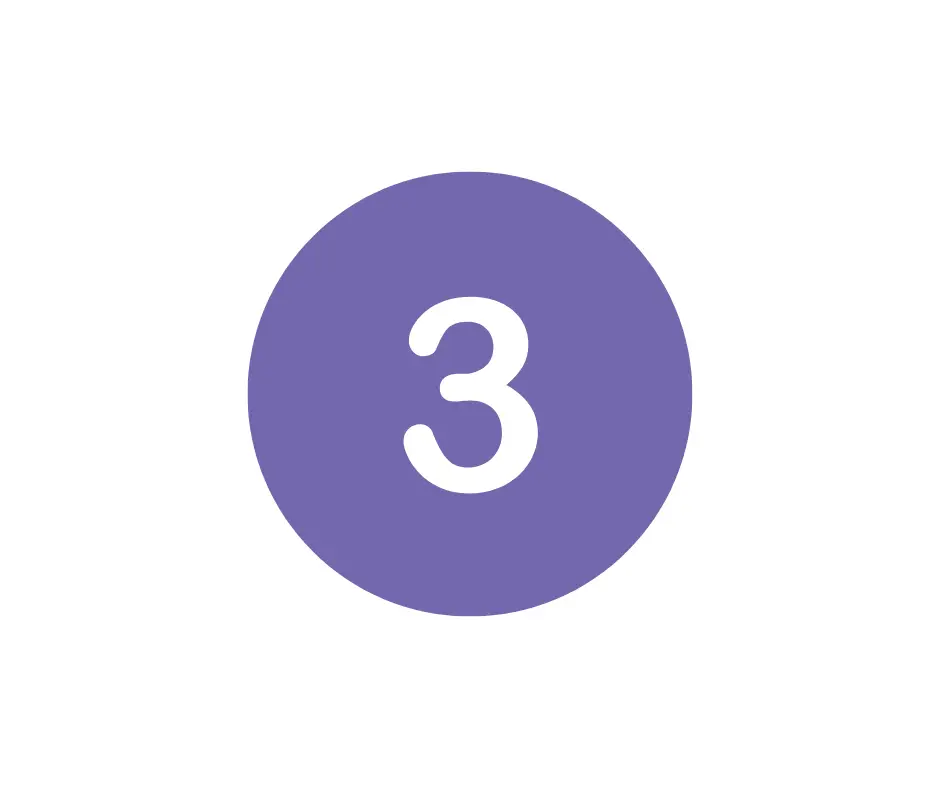 Number 3 icon in purple