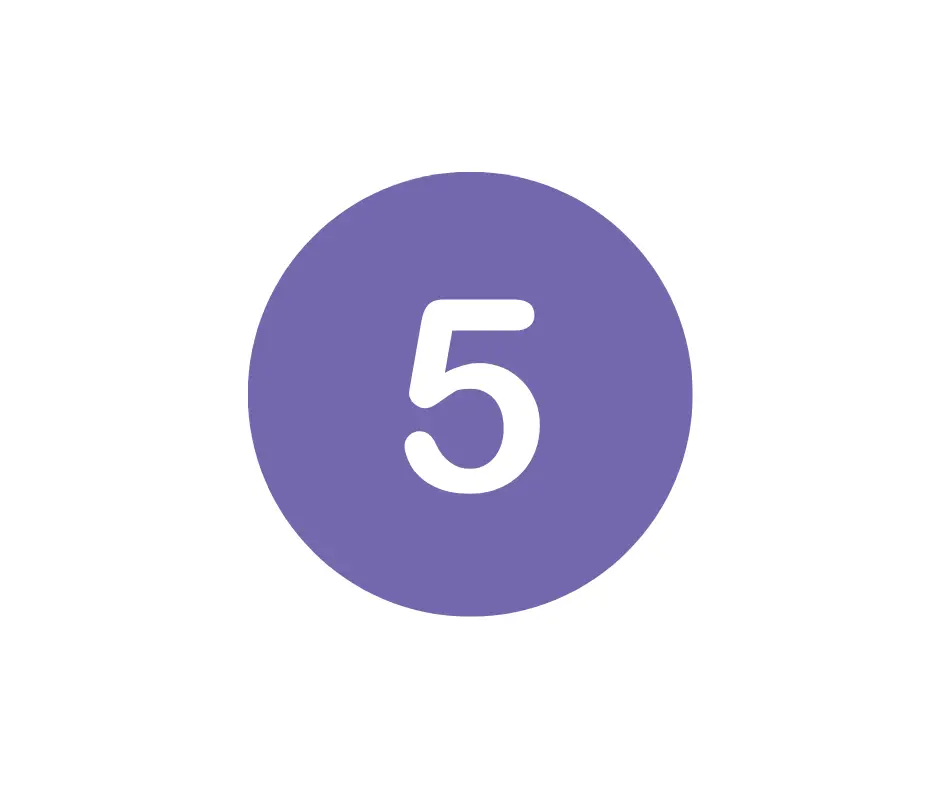 Number 5 icon in purple