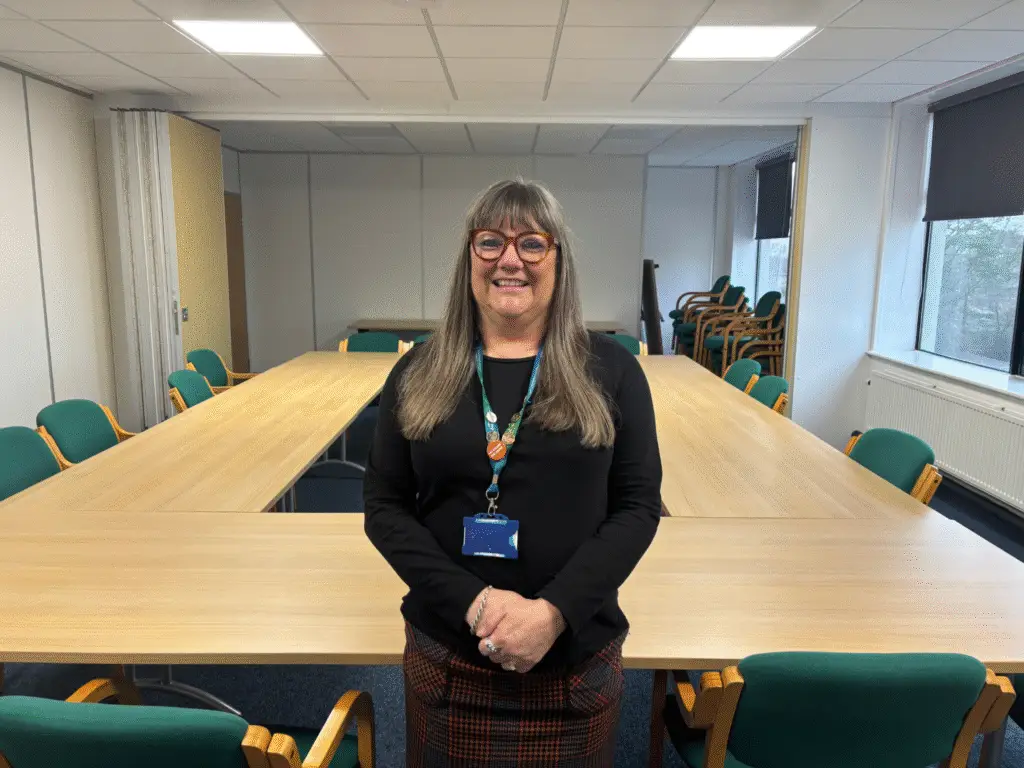 Ronnie Cross standing in a meeting room at Wiltshire College’s Trowbridge campus