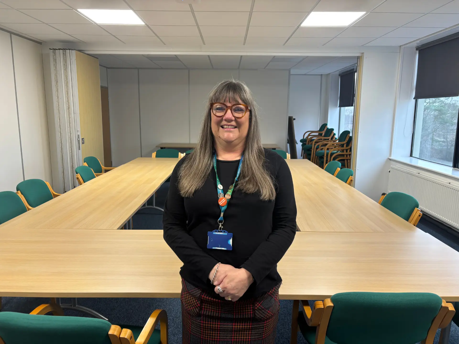 Ronnie Cross standing in a meeting room at Wiltshire College’s Trowbridge campus