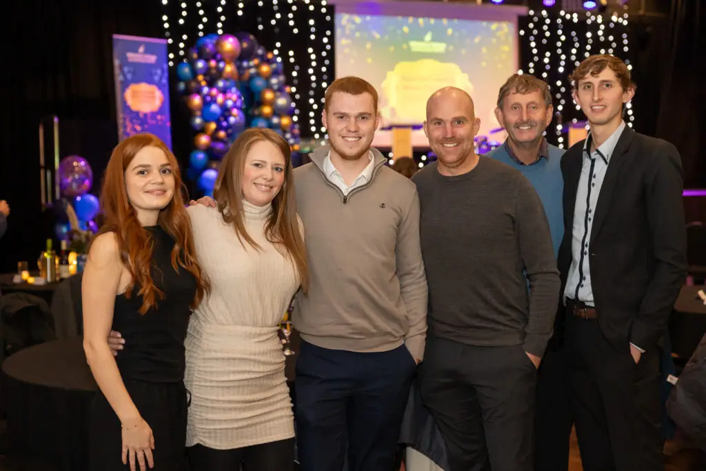 Apprentices, students and employers on stage at Wiltshire College & University Centre’s Apprenticeship and Work Placement Awards at Trowbridge Civic Centre.