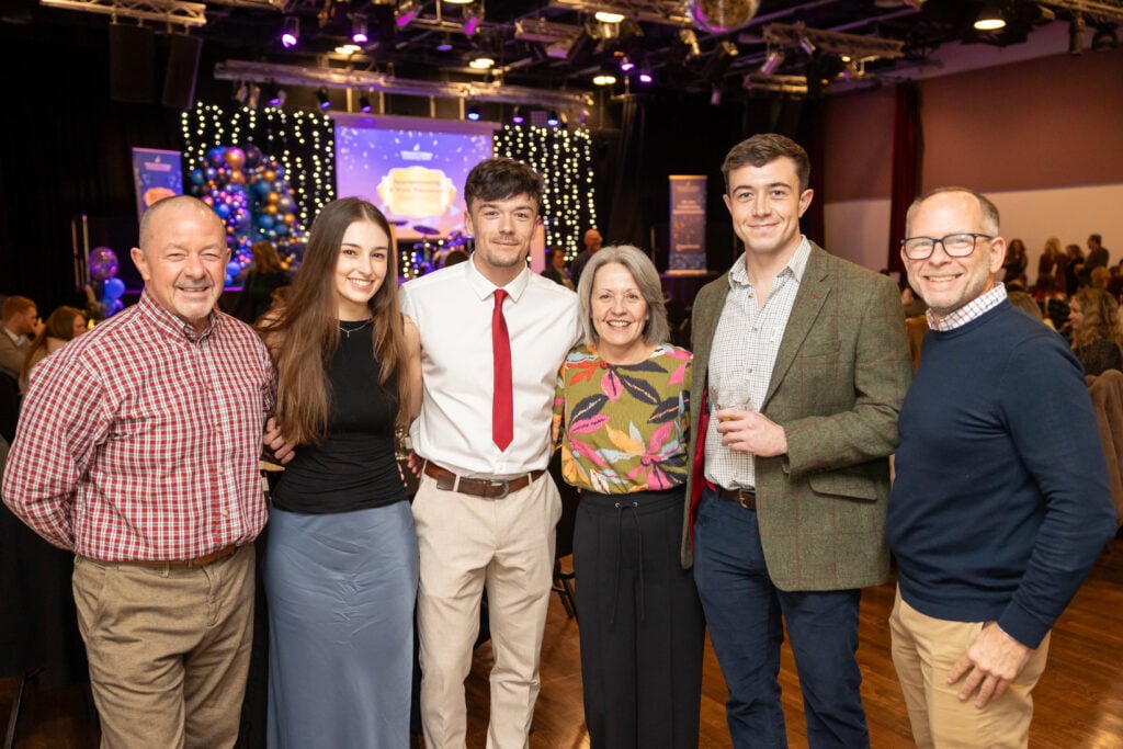 Apprentices, students and employers on stage at Wiltshire College & University Centre’s Apprenticeship and Work Placement Awards at Trowbridge Civic Centre.