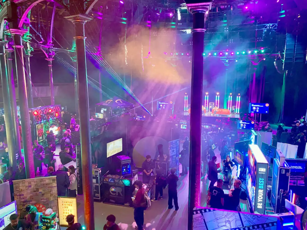 A view of The Production Futures event from the balcony at The Roundhouse in London