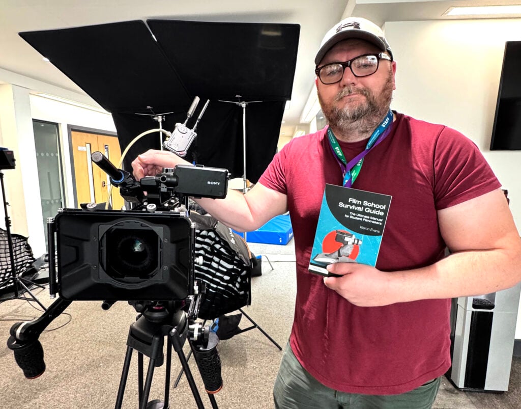 Film lecturer at college with his new book