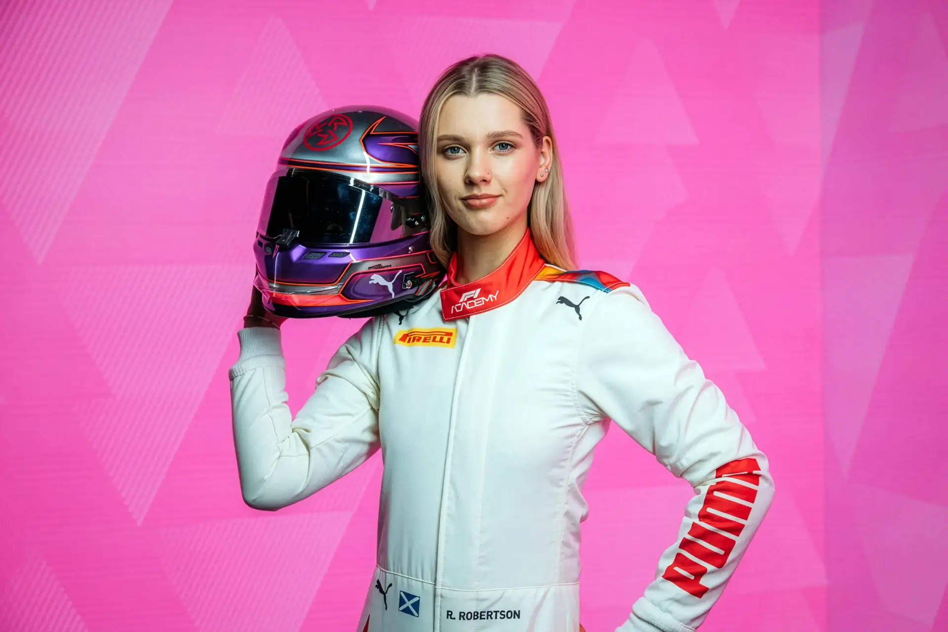 Motorsport Engineering student, Rachel in her gear.