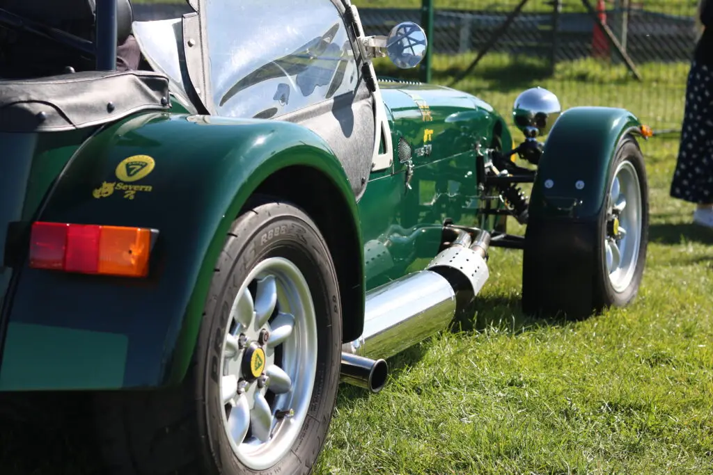 Vintage green car close up