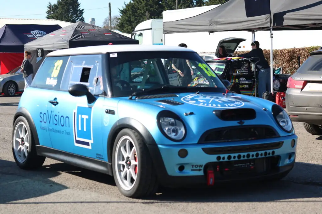 A blue mini