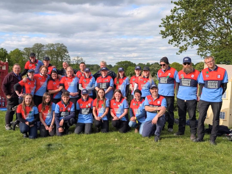 Staff and students group picture - equine students at badminton horse trials