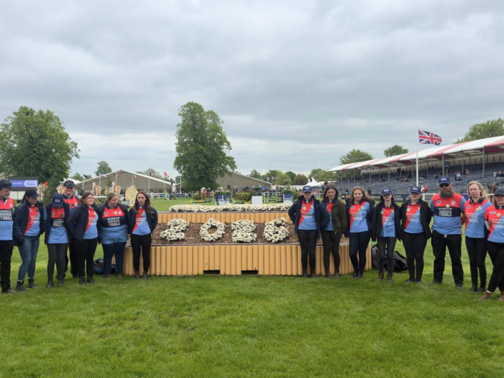 Students gathered at Badminton Horse Trials