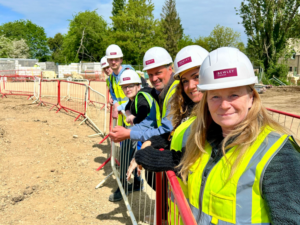 Staff and students at the development 