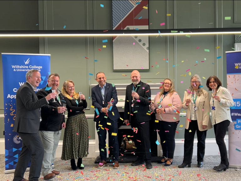 Colleagues from Wiltshire College & University Centre celebrating the end of the campaign.