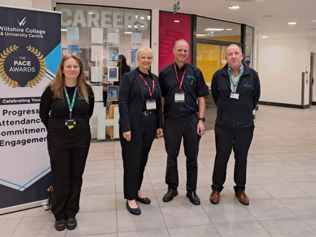 Staff at John Williams Heating Services meet construction staff at Chippenham campus