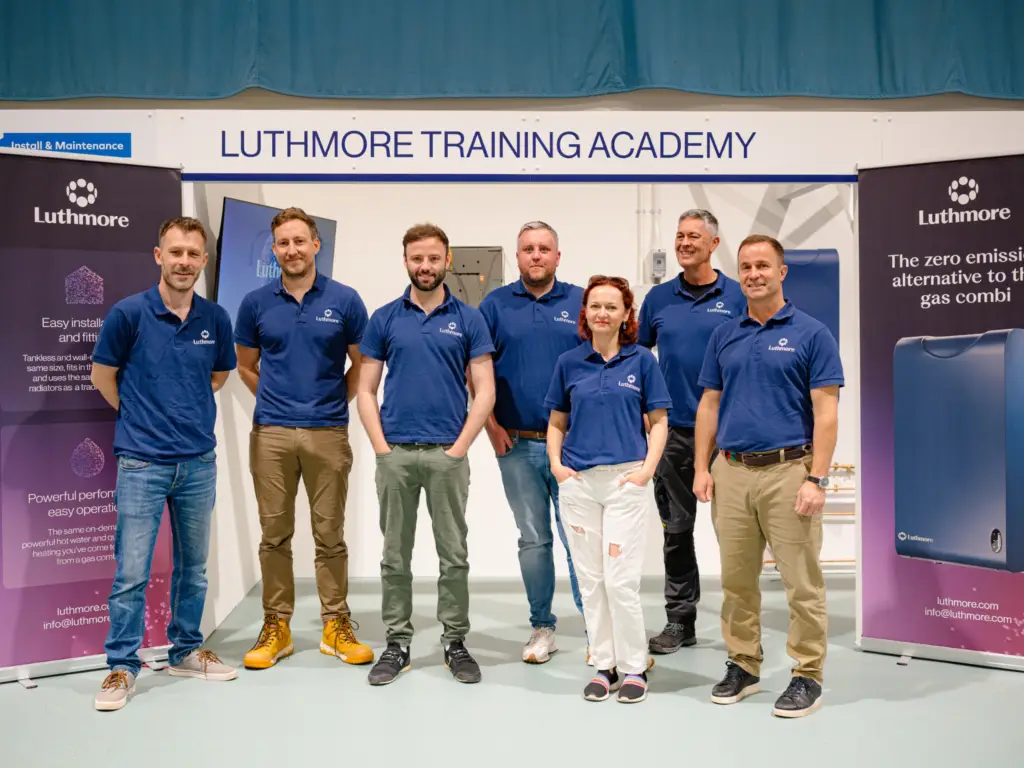 Group of Luthmore colleagues stood at their Training Academy at Wiltshire College & University Centre