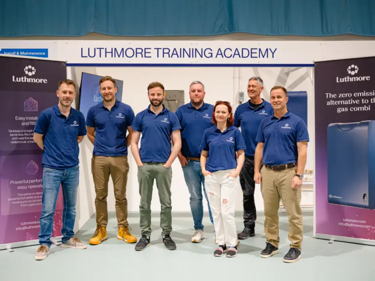 Group of Luthmore colleagues stood at their Training Academy at Wiltshire College & University Centre