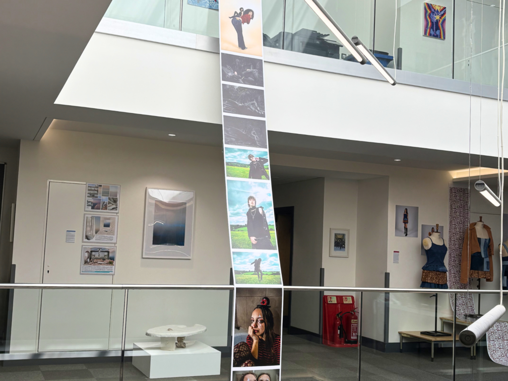 unique display across floors of campus 