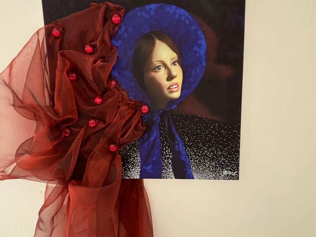 close up of art work 