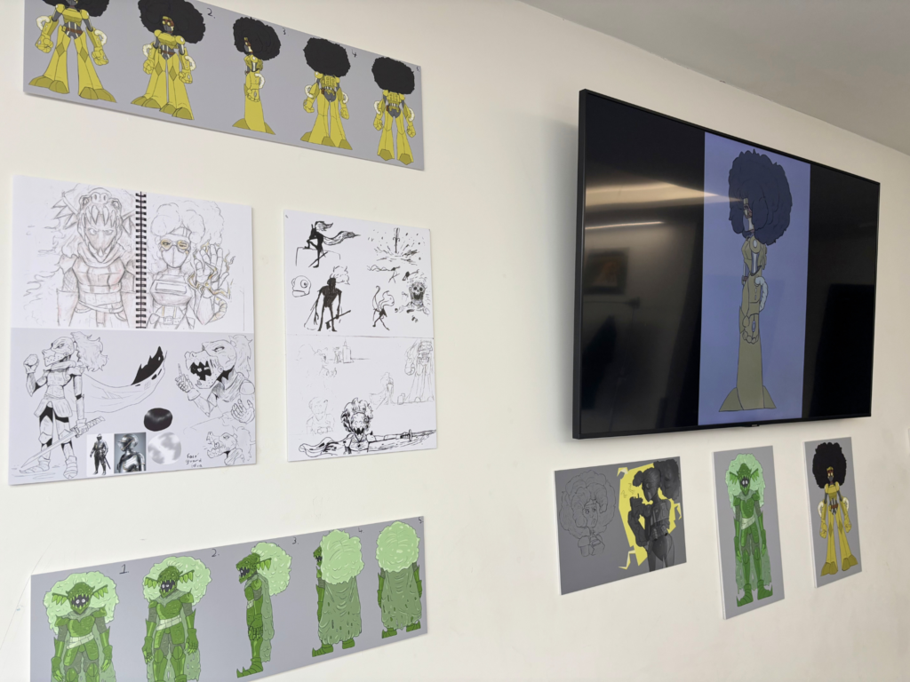 Wall of art work 