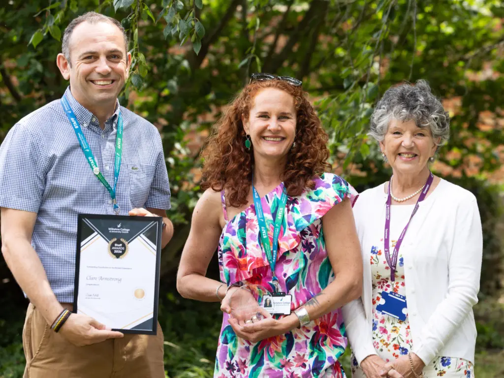Wiltshire College staff member wins award at their annual event.