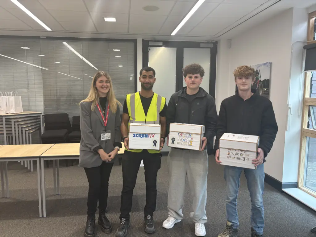 Winners of the College's Construction Skills Competition