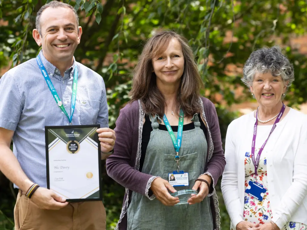 Teacher at Wiltshire College wins an award.