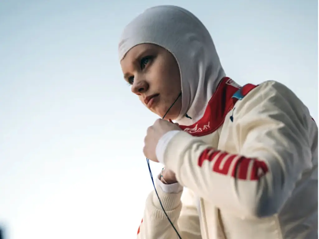 Rachel Robertson preparing to compete in a race with F1 Academy.