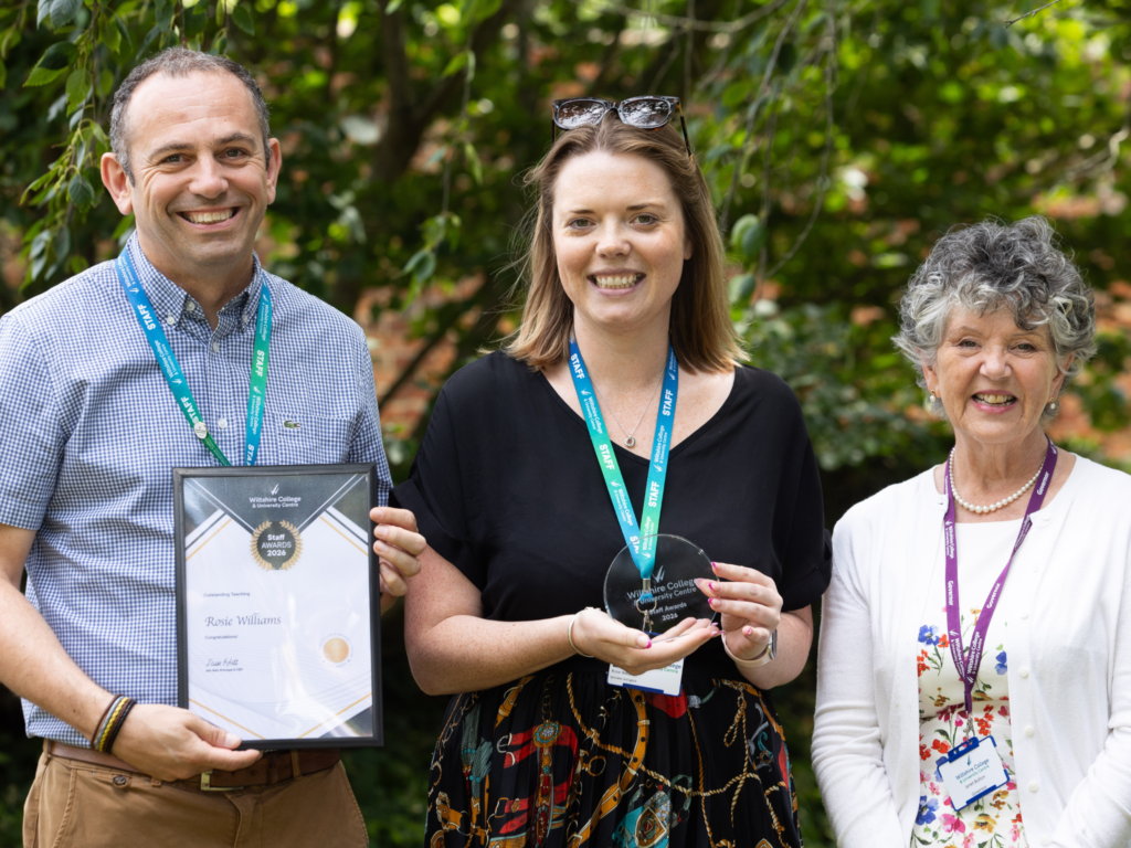 Teacher wins award for Outstanding teaching at Wiltshire College annual awards.