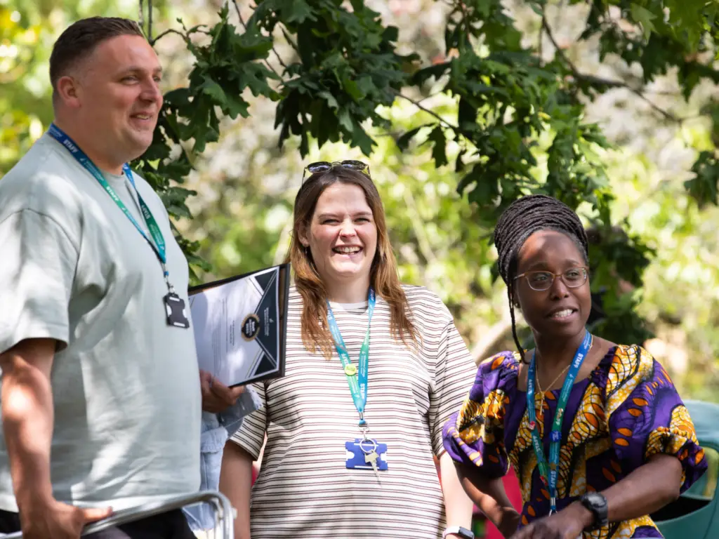 Wiltshire College staff members celebrate together