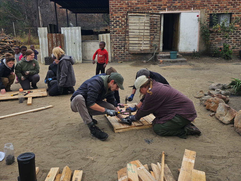 Students carrying out conservation work at Welgevonden Game Reserve in South Africa.