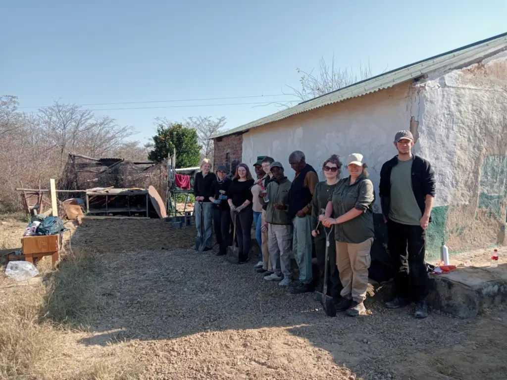 Students working together on a community project in South Africa.