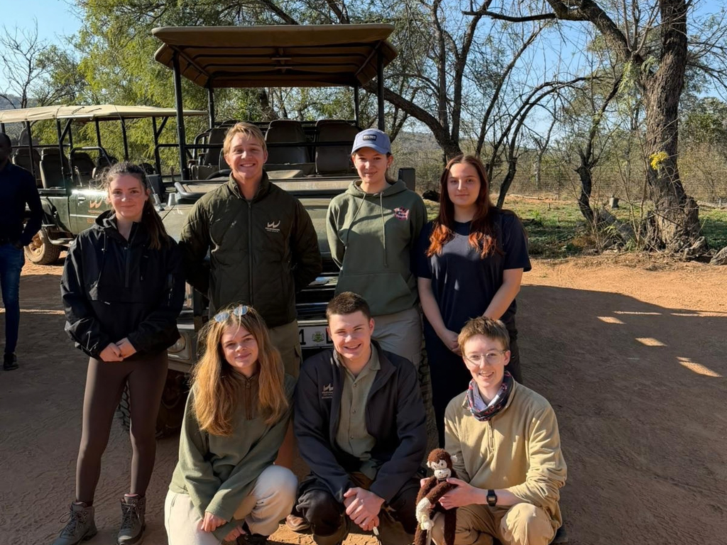 Students working together on a community project in South Africa.